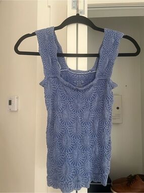Free People Periwinkle Textured Knit Tank